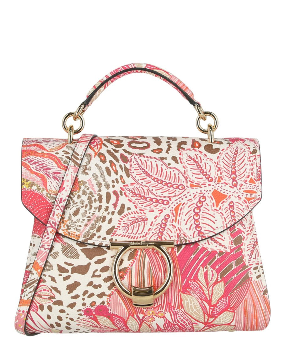 Ferragamo Margot Gancio Plant-Print Shoulder Bag