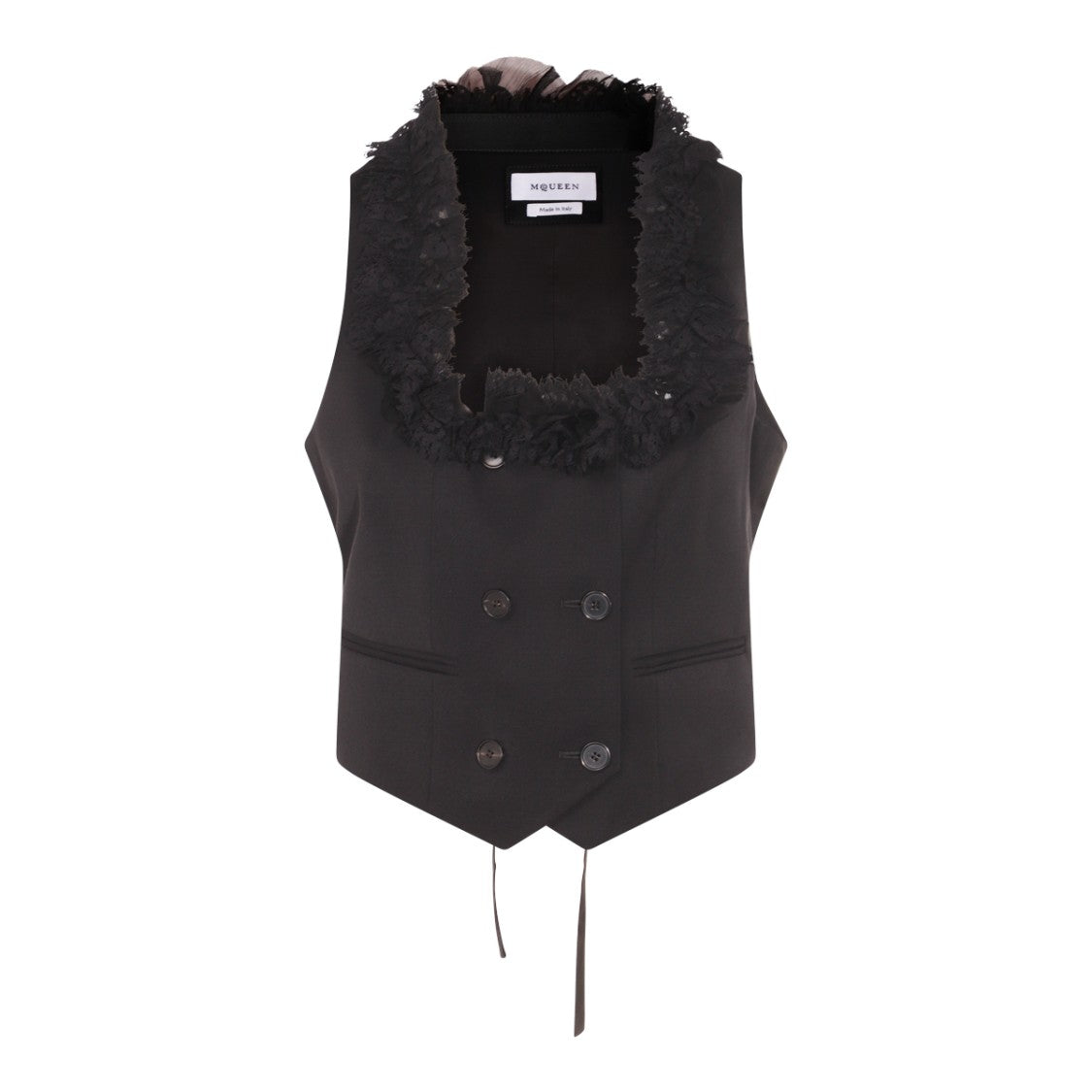 Alexander Mcqueen Black Wool Top