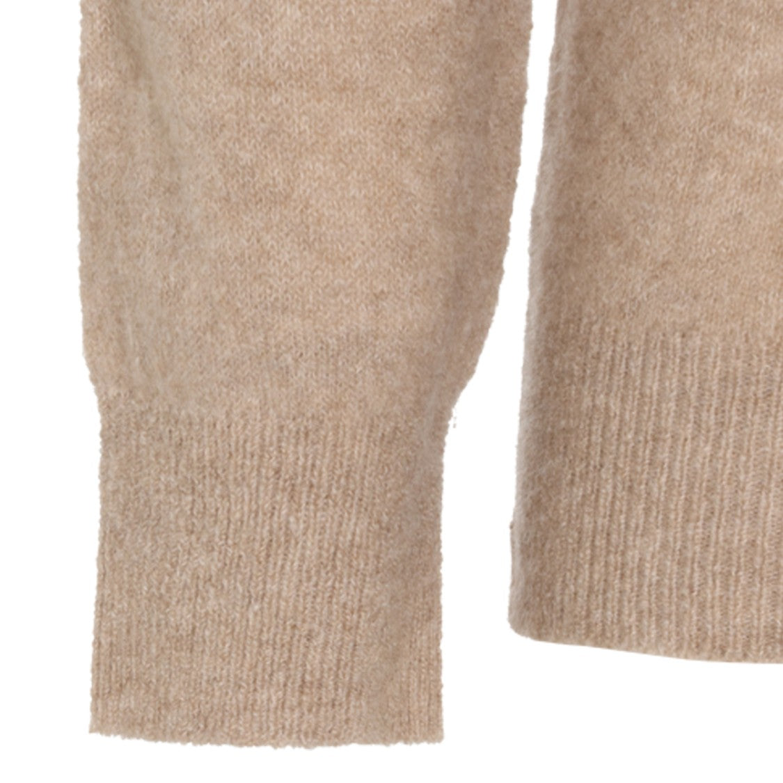 Altea Beige Wool Knitwear With High Ribbed Collar And Regular Fit