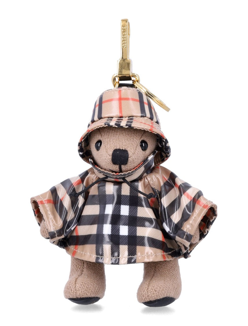 Burberry Cashmere Bear Keyring With Check Poncho