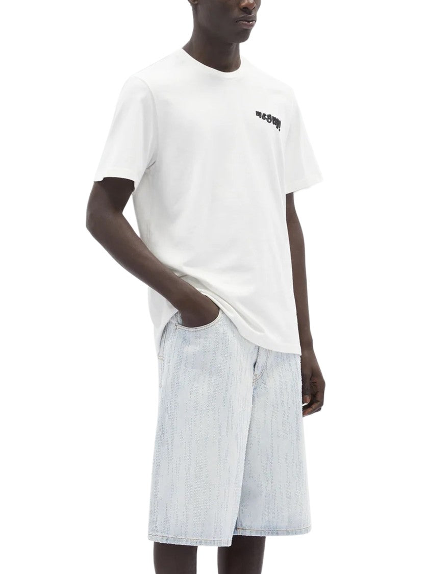 Msgm Light Blue Denim Shorts