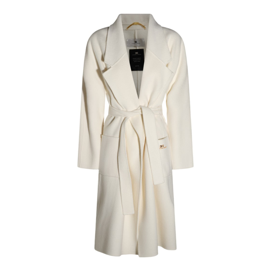 Elisabetta Franchi Long Self-Tie Belt Tailored Coat