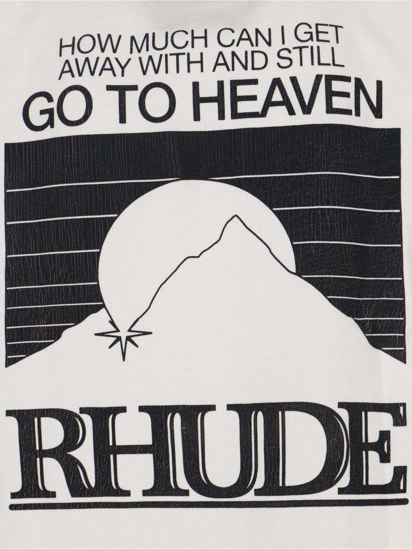 Rhude Minimalist White T-Shirt With Standard Crew Neckline