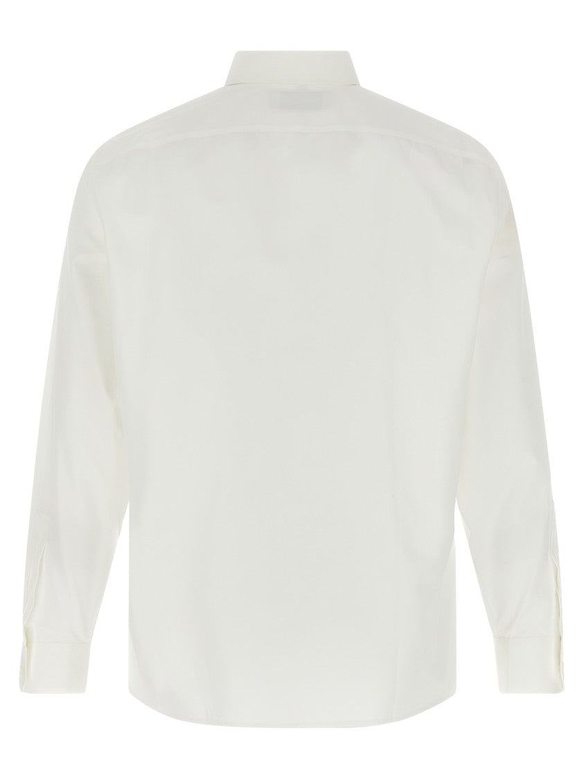 Saint Laurent Cotton Poplin Slim Fit Shirt With Concealed Button Closure