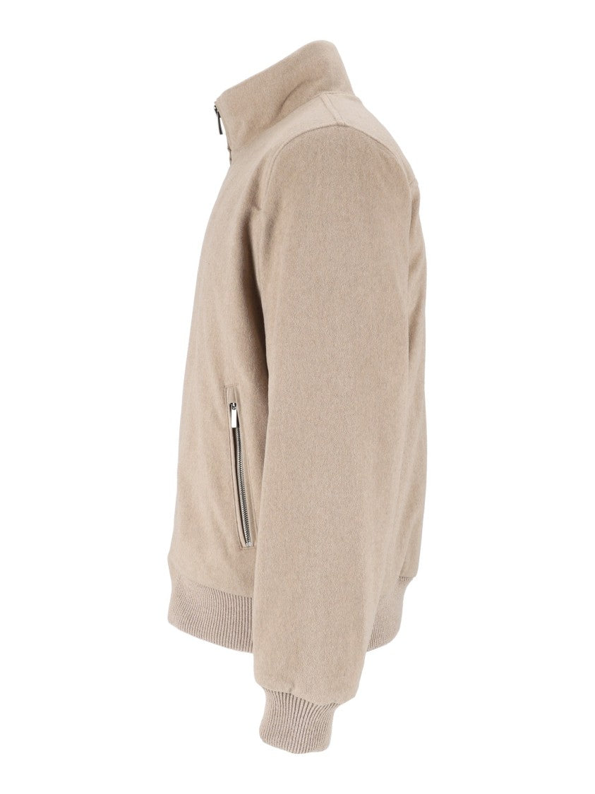 Peserico Casual High Collar Textured Jacket
