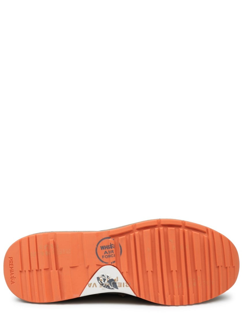 Premiata Multicolour Sneakers With Mustard Logo And Speckled Sole