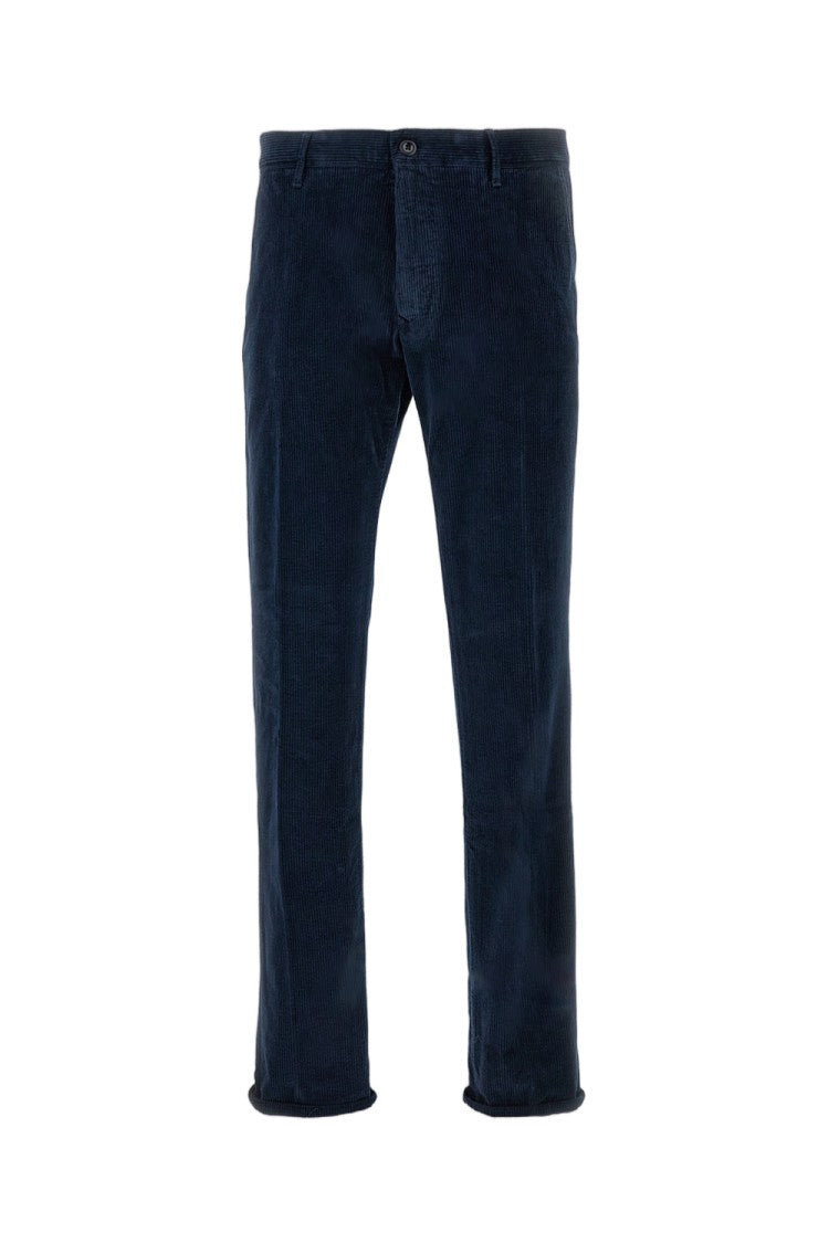 Incotex Tailored Fit Corduroy Velvet Trousers With Zip