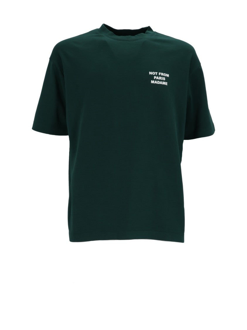 Drôle De Monsieur Dark Green Bold Slogan T-Shirt