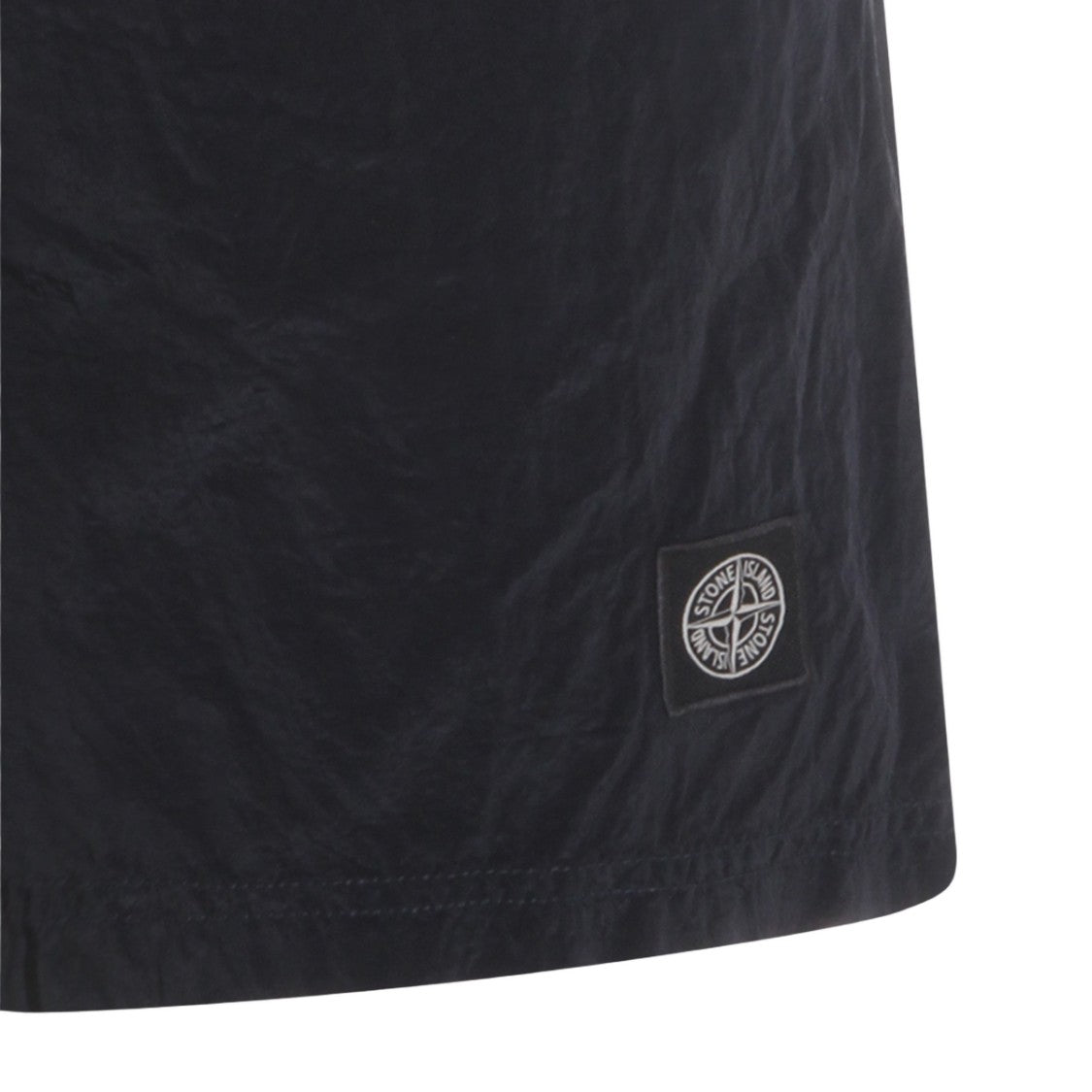 Stone Island Minimalistic Black Shorts With Textured Fabric