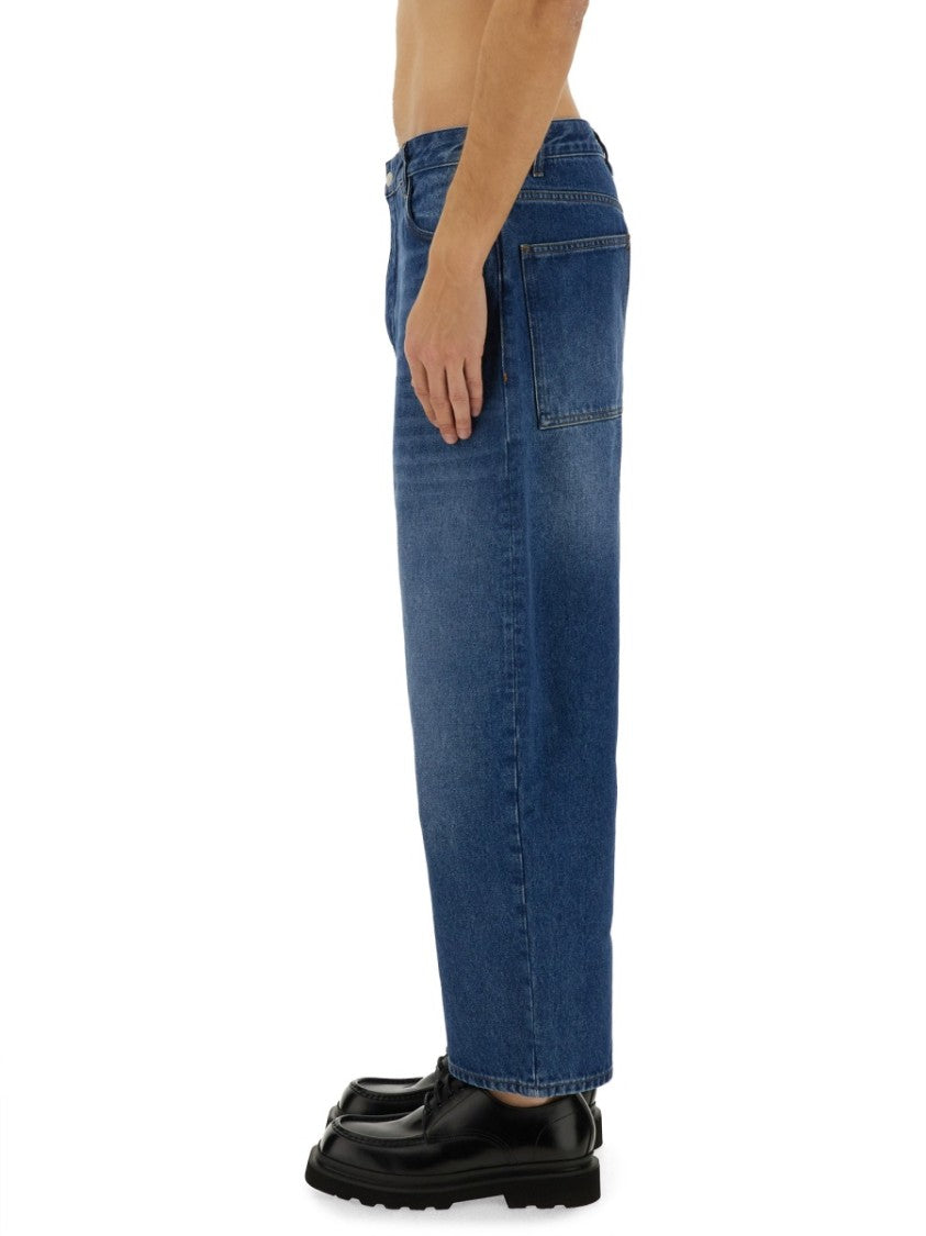 Studio Nicholson Cropped Curved Jeans With Relaxed Fit