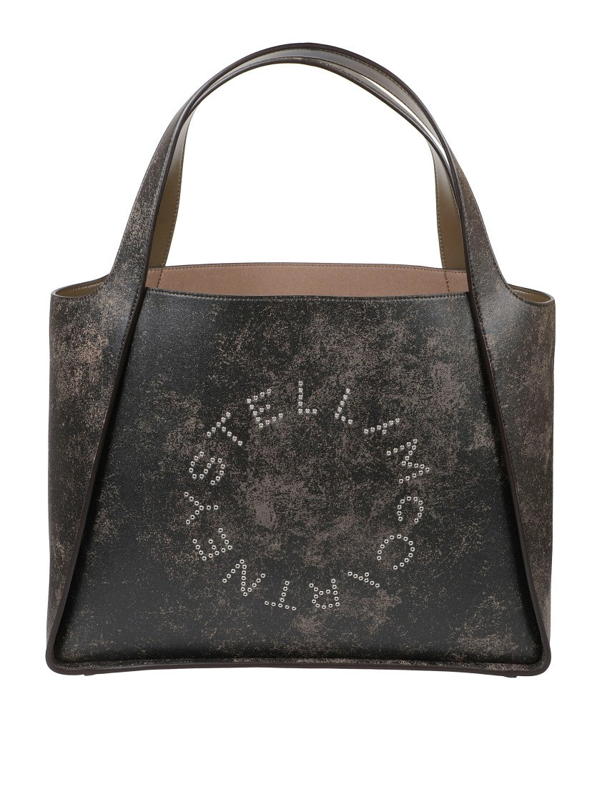 Stella Mccartney Structured Black Bag With Distinctive Logo