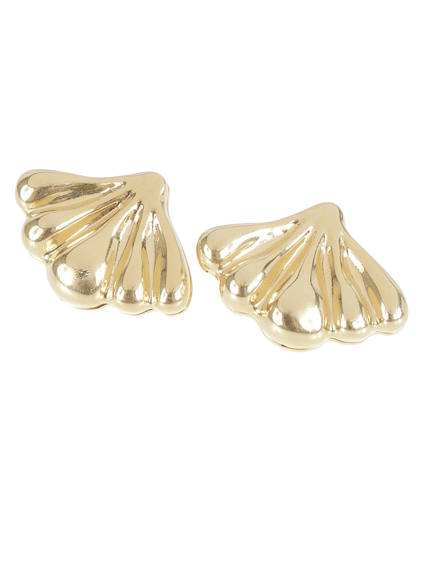 Chloé Shell-Shaped Gold-Tone Brass Earrings With Mirror Mechanism