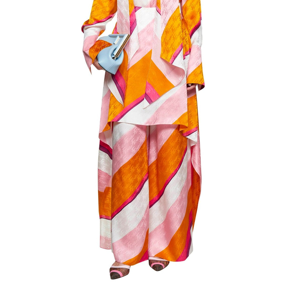 Fendi Ff Color-Block Draped Trousers