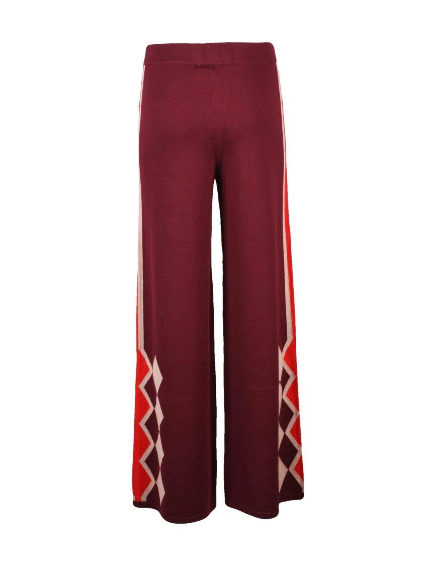 Kangra Kangra Knitted Wool Jumpsuit With Geometric Patterns And Wide-Leg Silhouette