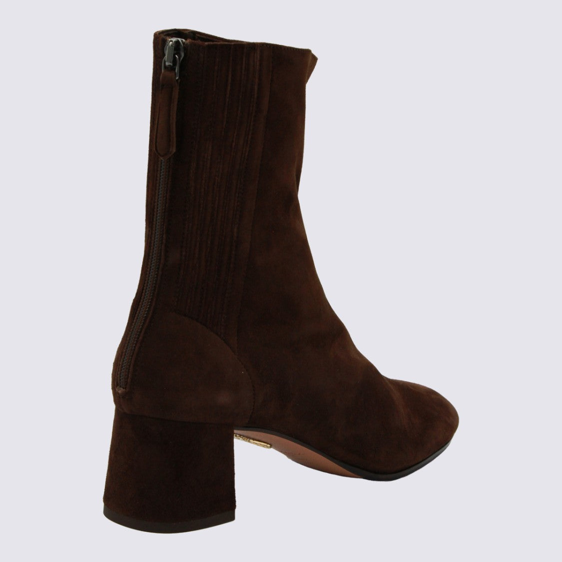 Aquazzura Ankle-High Suede Boots With Block Heel