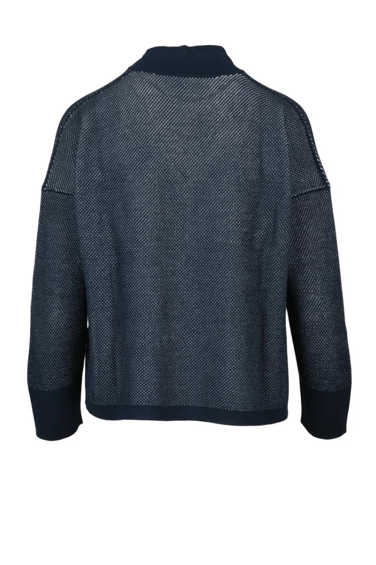 Ambrosio Crew Neck Cardigan - Blue