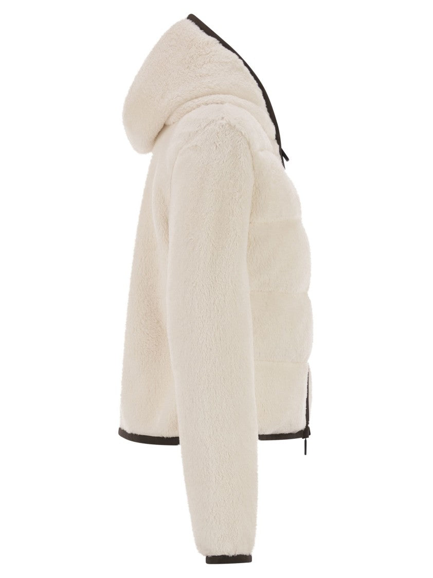 Moncler Grenoble Padded Hoodie With Zip In Polartec