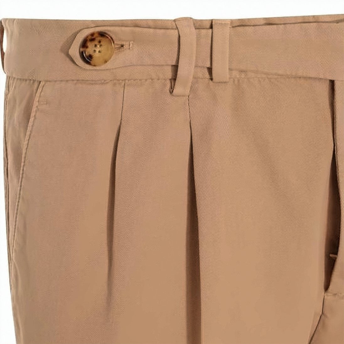 Brunello Cucinelli Straight-Fit Tailored Pants With Pleated Front And Belt Loops