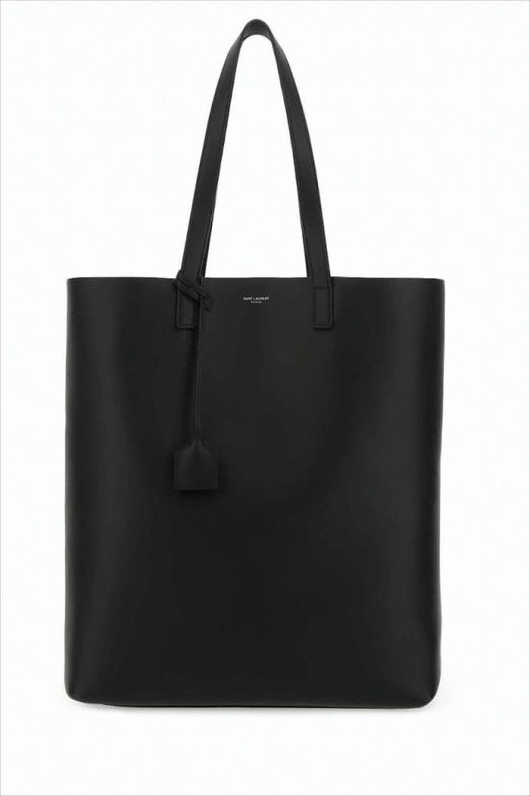 Saint Laurent Smooth Calf Leather Tote Bag With Structured Design