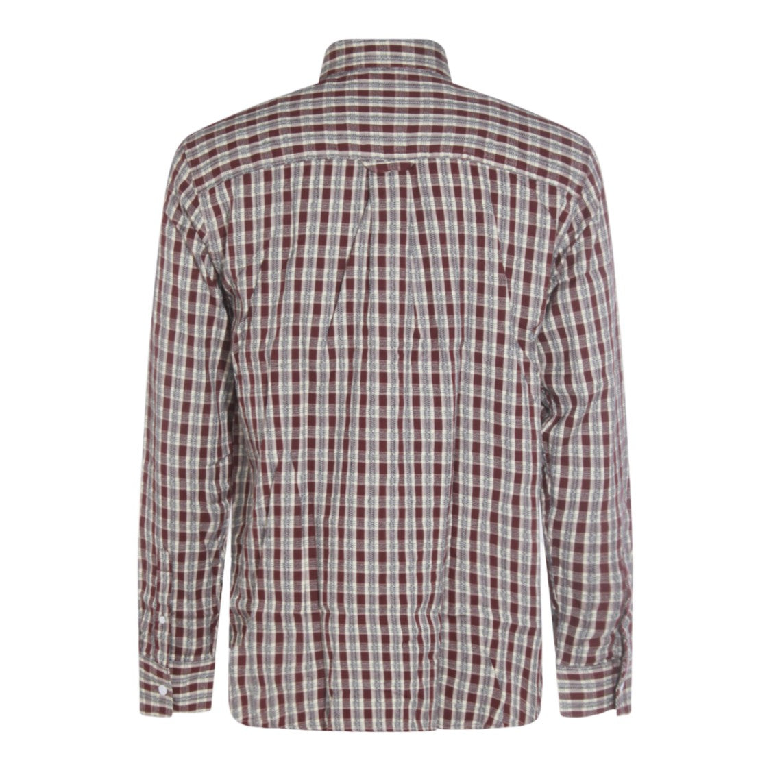 Nn.07 Checkered Burgundy Shirt With Traditional Collar