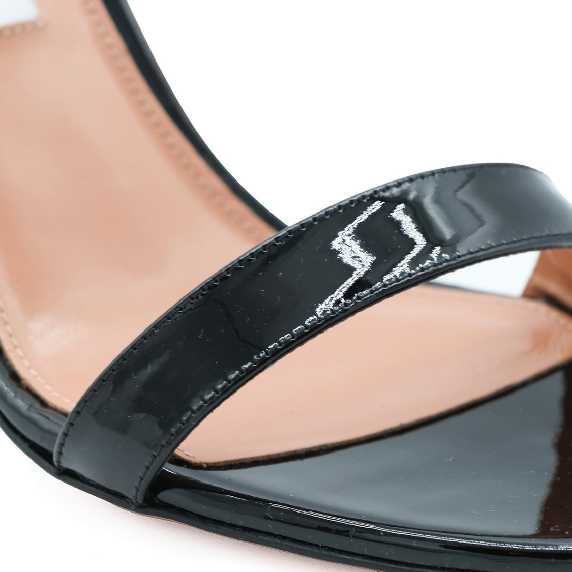 Aquazzura Black Stiletto Heel Leather Sandals