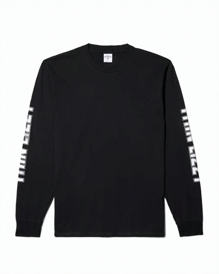 Noah Long-Sleeve Black Graphic Print T-Shirt With Crew Neckline