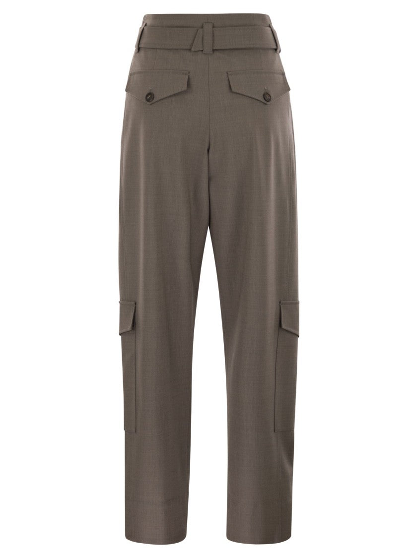 Brunello Cucinelli Tropical Luxury Wool Utility Trousers