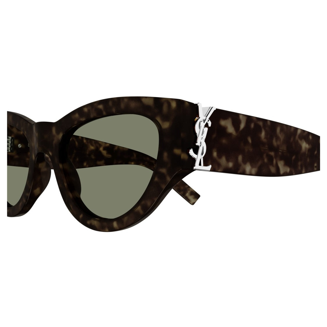 Saint Laurent Cat-Eye Tortoiseshell Sunglasses With Metallic Logo Detail