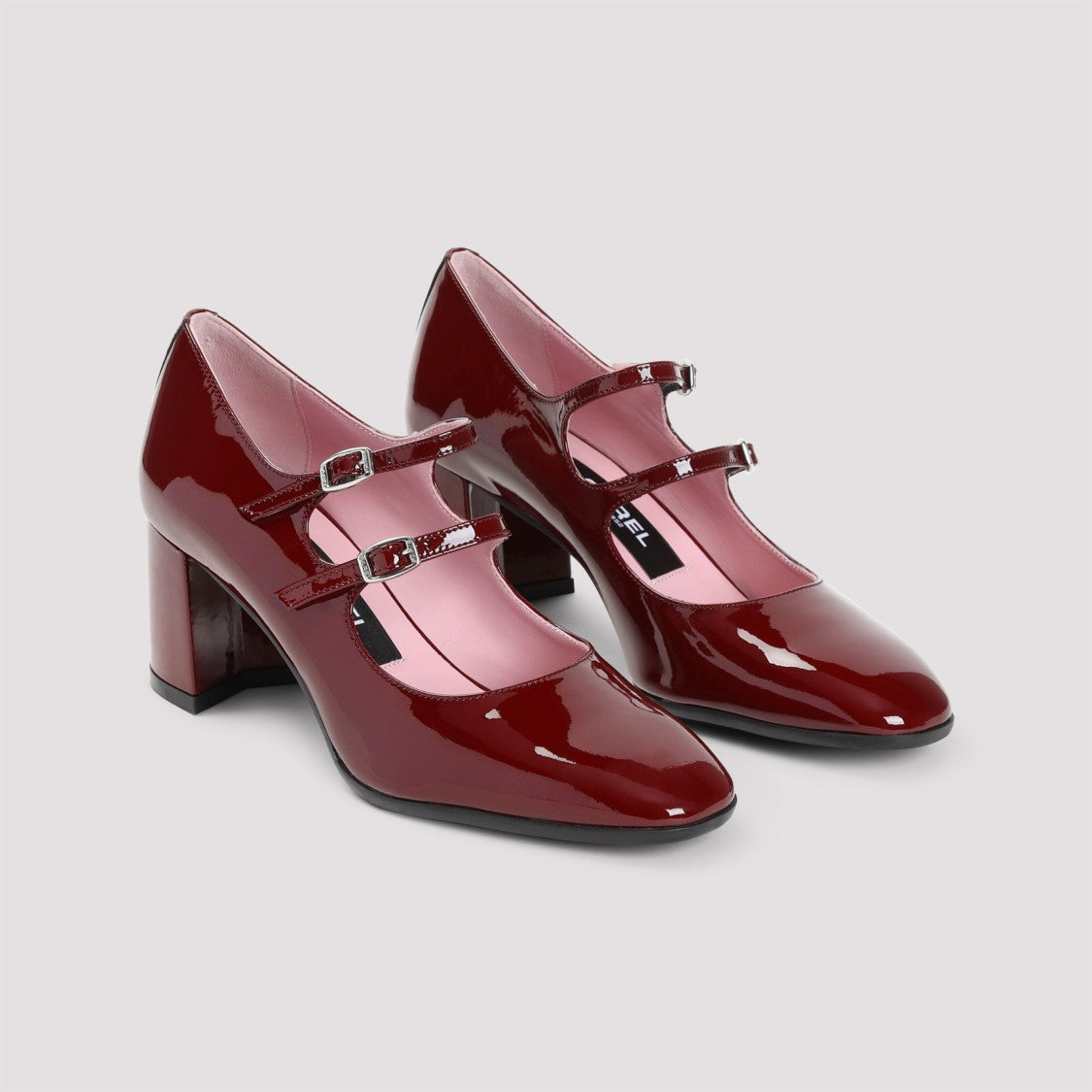 Carel Paris Alice Mary Jane Burgundy Patent Leather Pumps