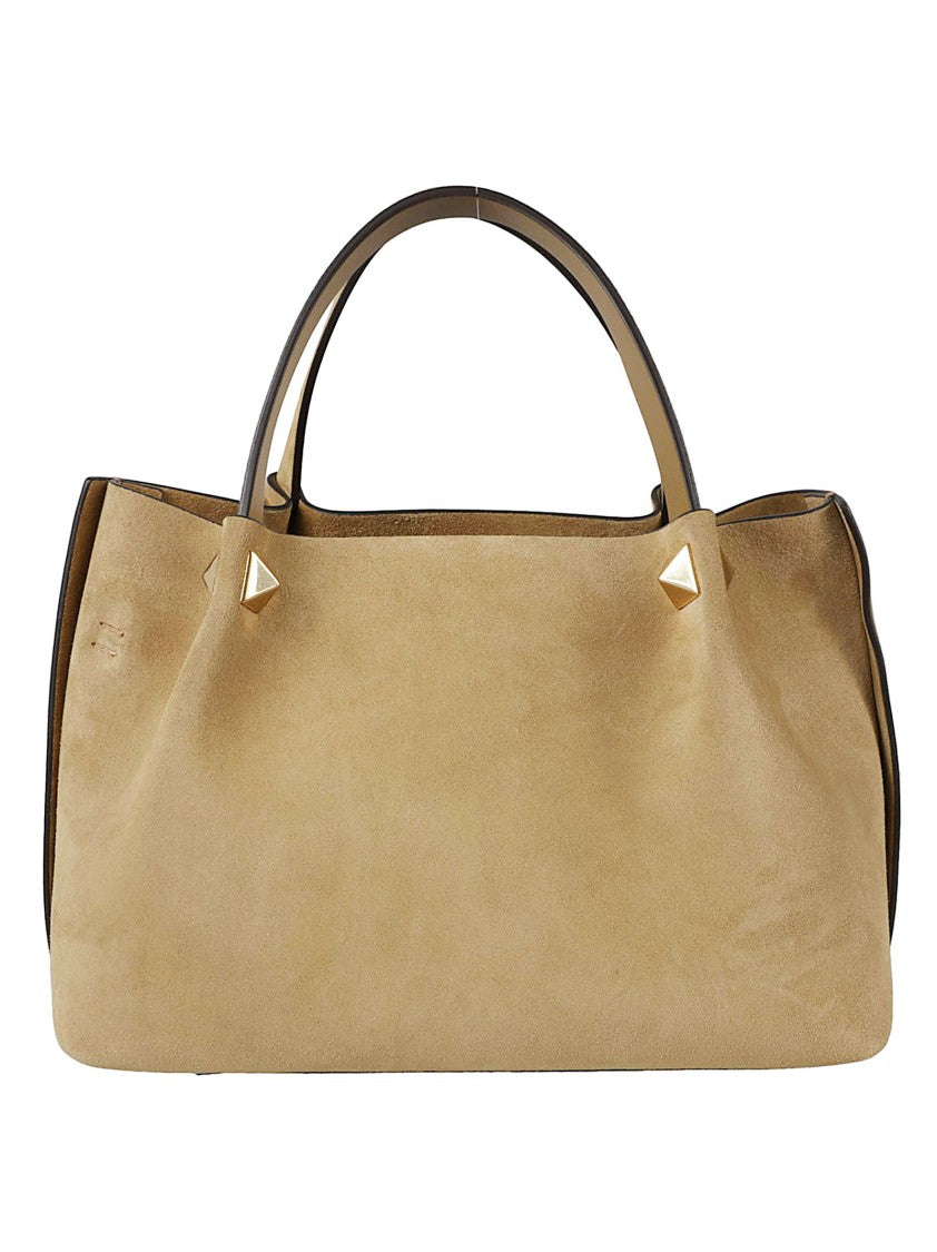 Valentino Garavani Structured Handbag In Soft Calf Leather With Suede Finish