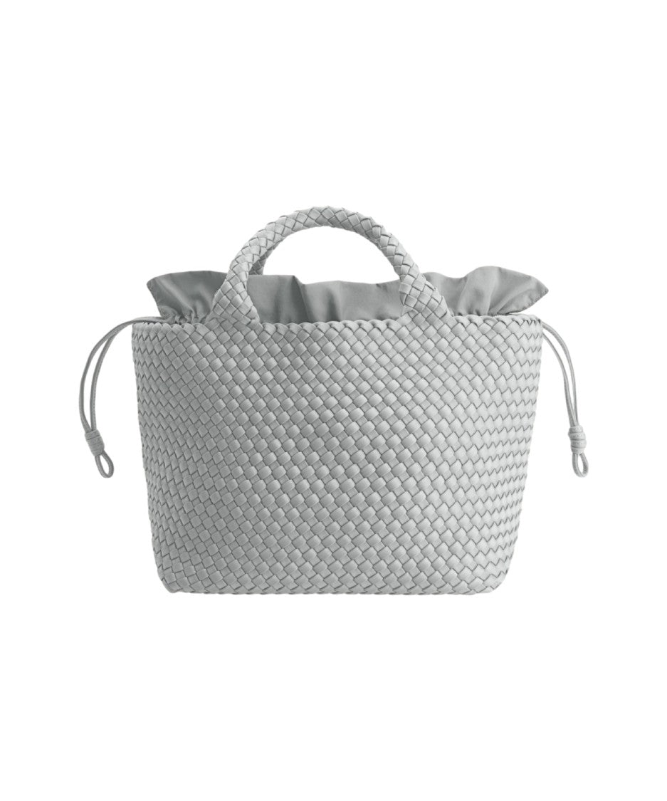 Marrea Grey Neoprene Handbag With Woven Design