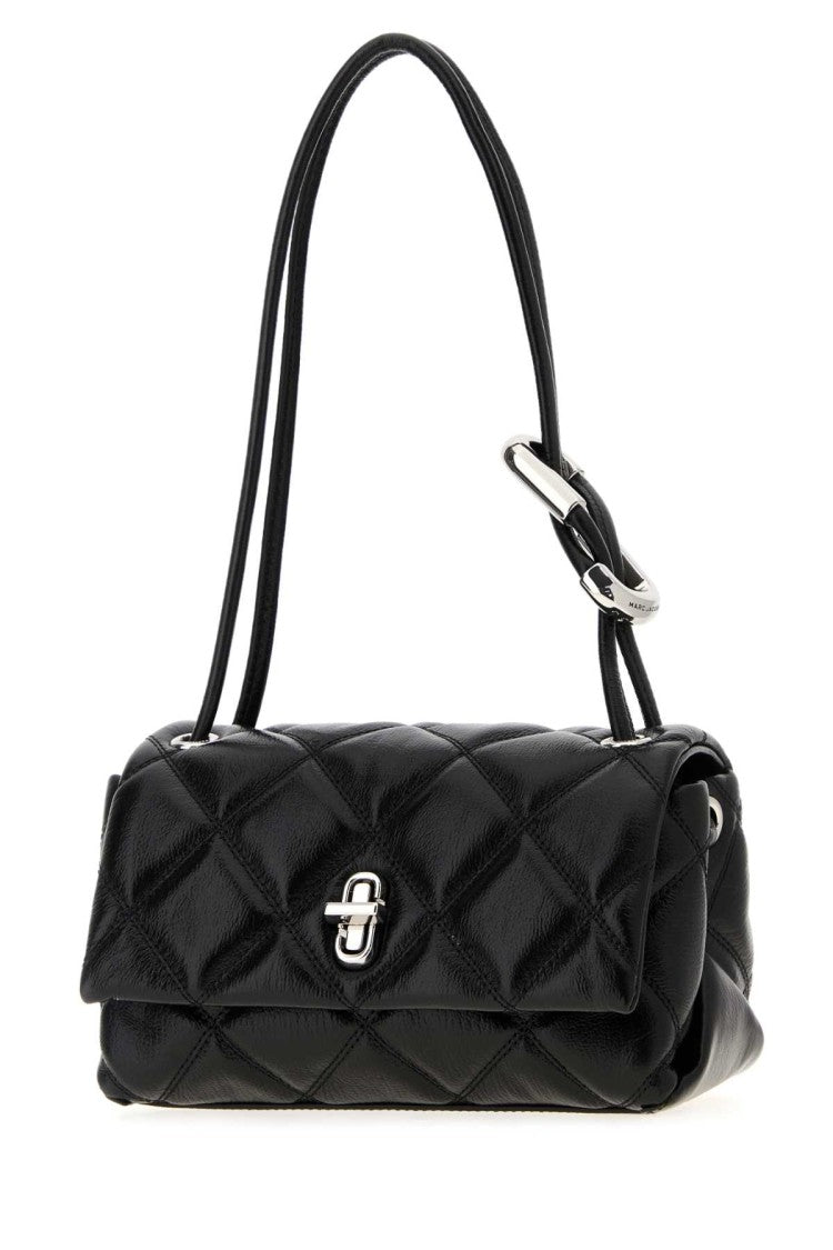 Marc Jacobs Black Leather The Quilted Mini Dual Shoulder Bag