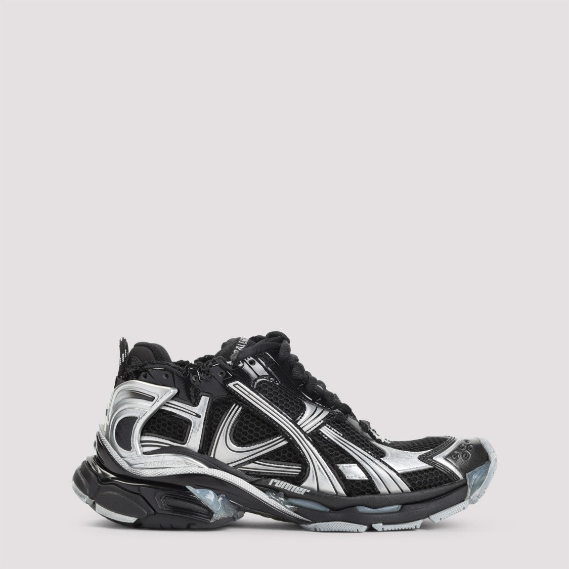 Balenciaga Blue Lettering Ruined Effect Sneakers