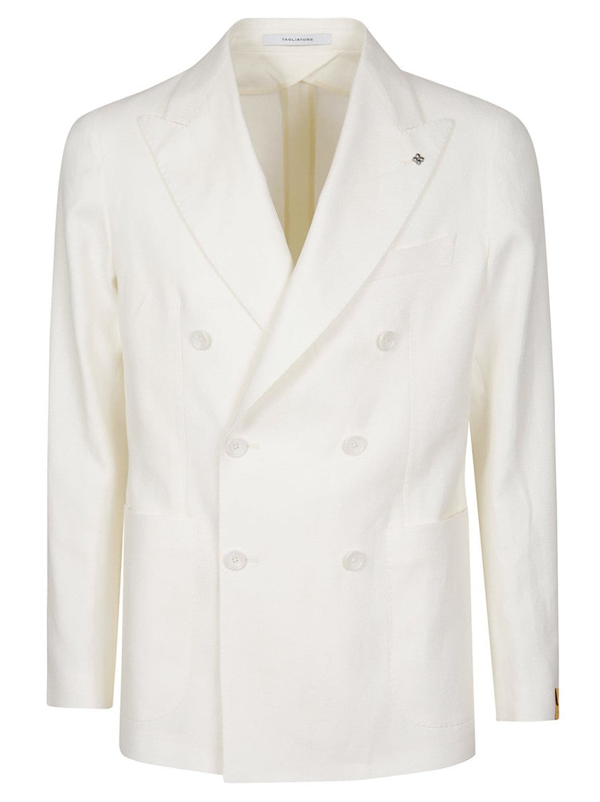 Tagliatore Montecarlo Linen-Blend Double-Breasted Jacket