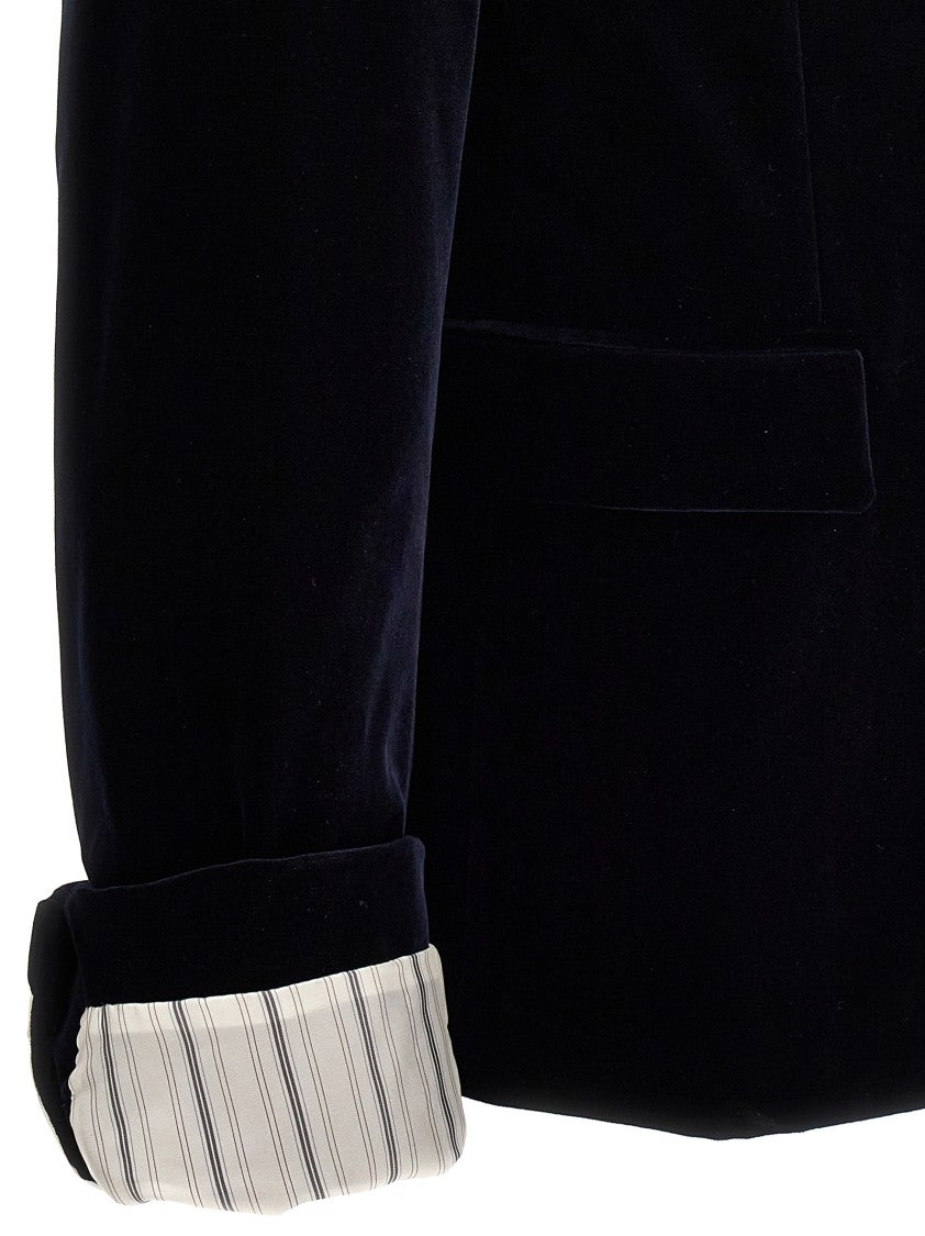 Gucci Turned-Up Velvet Cuff Blazer