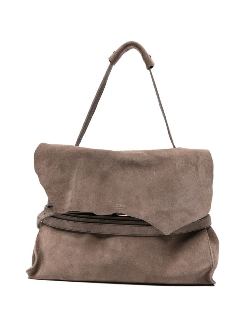 Moschino Beige Silk And Nylon Top Bag