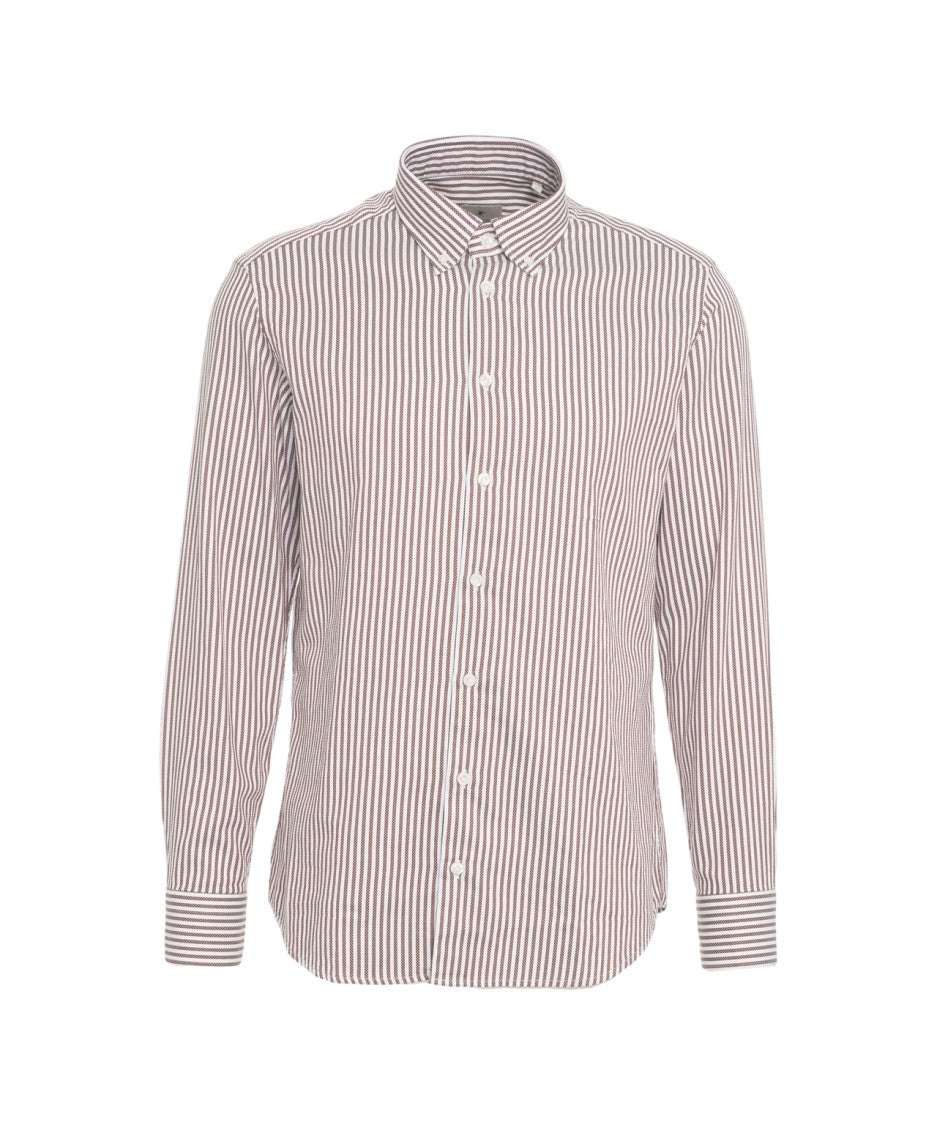 Bastoncino Timeless Striped Shirt With Button-Down Collar And Elegant Fit