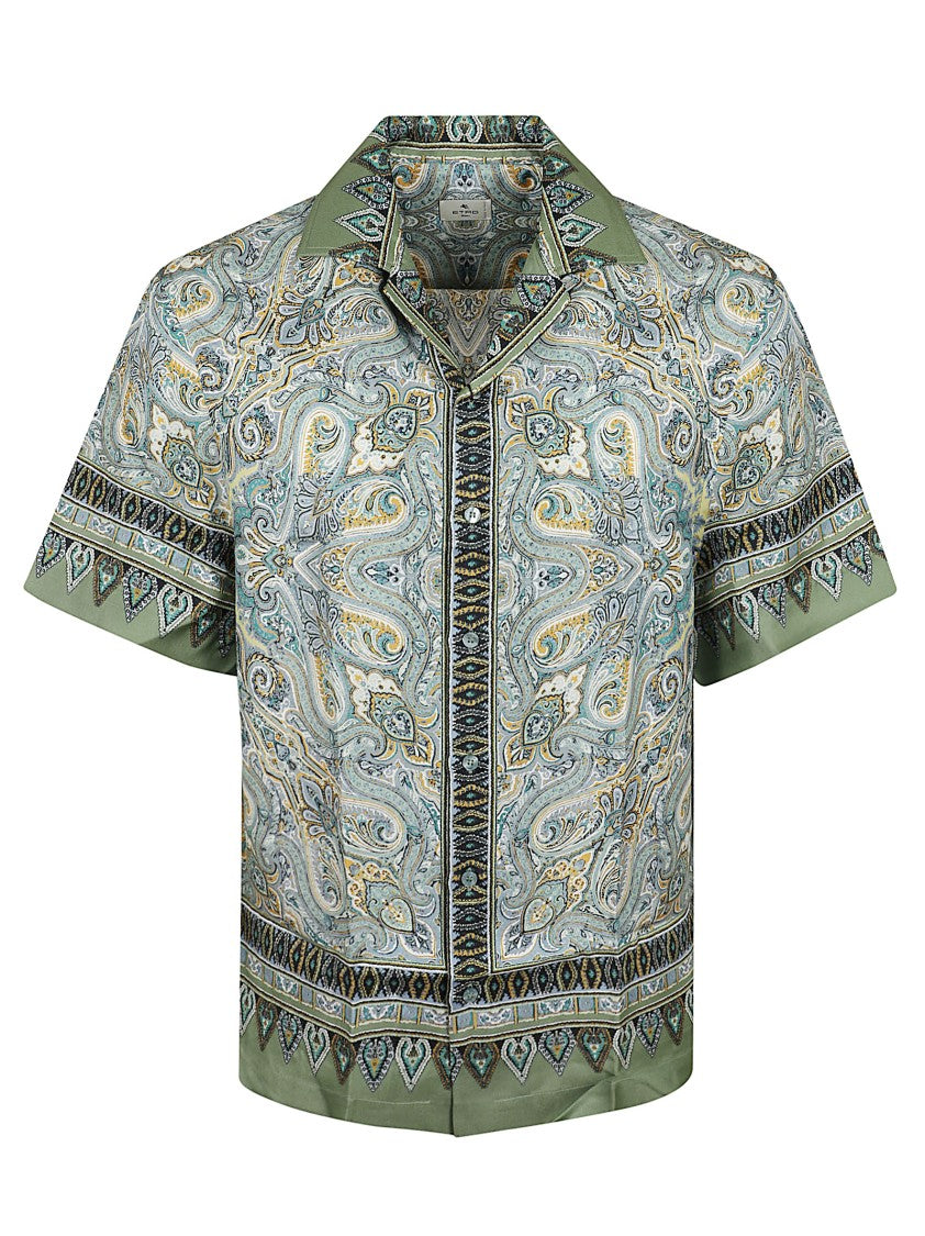 Etro Silk Bowling Shirt With Intricate Paisley Print