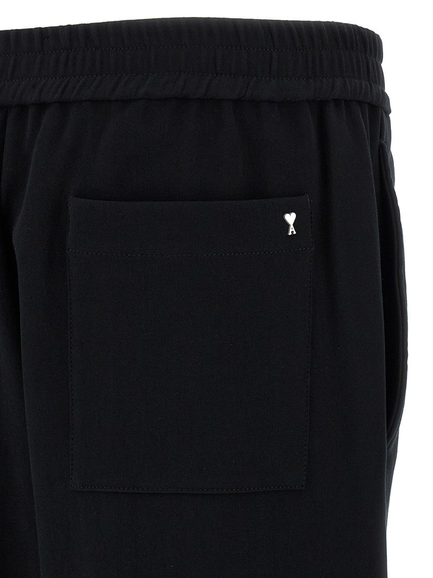 Ami Elasticated Gabardine Trousers With Adjustable Waistband