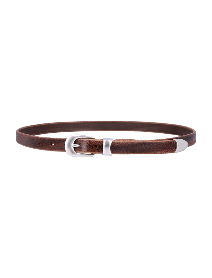 Our Legacy Brown Leather Metal Buckle Belt