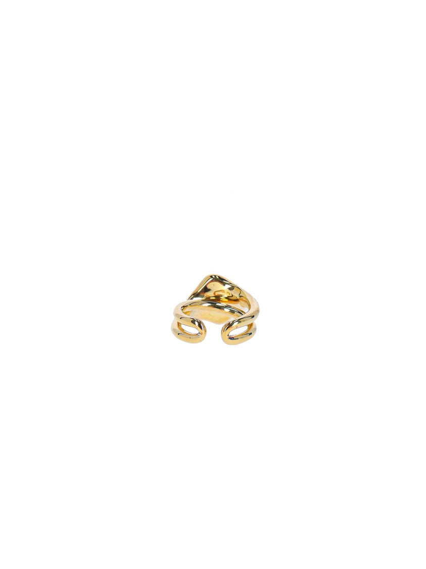Charlotte Chesnais Gold Initial Signet Twisted Ring