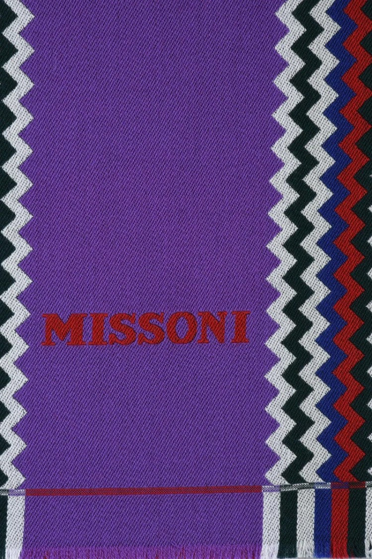 Missoni Purple Green Wool Scarf