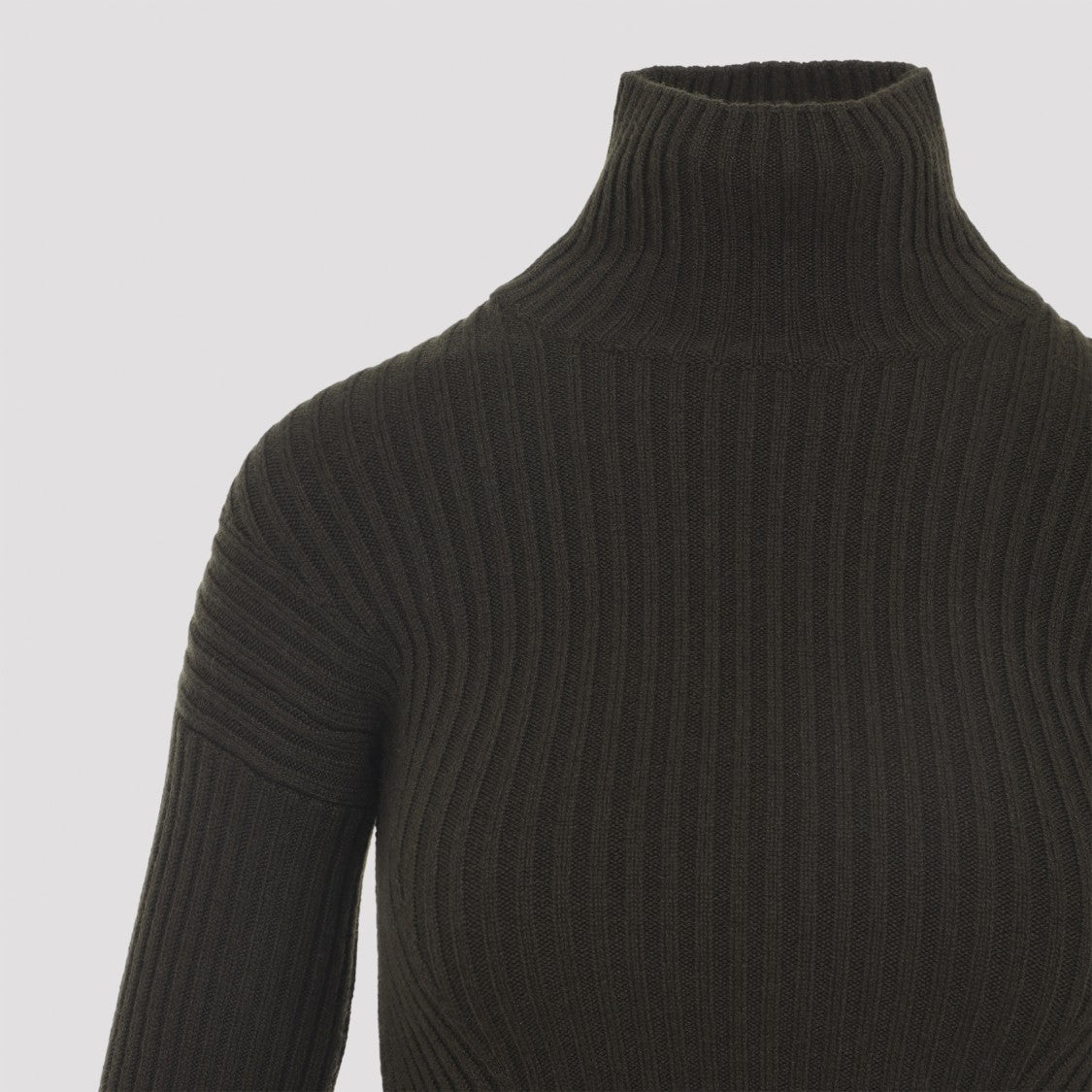 Max Mara Ribbed Wool-Cashmere Blend Sweater With Peplum Hem