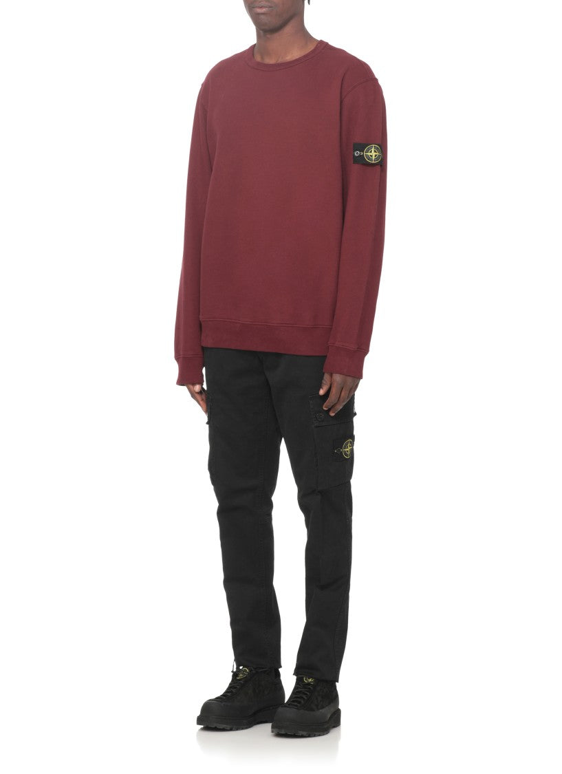 Stone Island Bordeaux Stone Island Cotton Sweatshirt