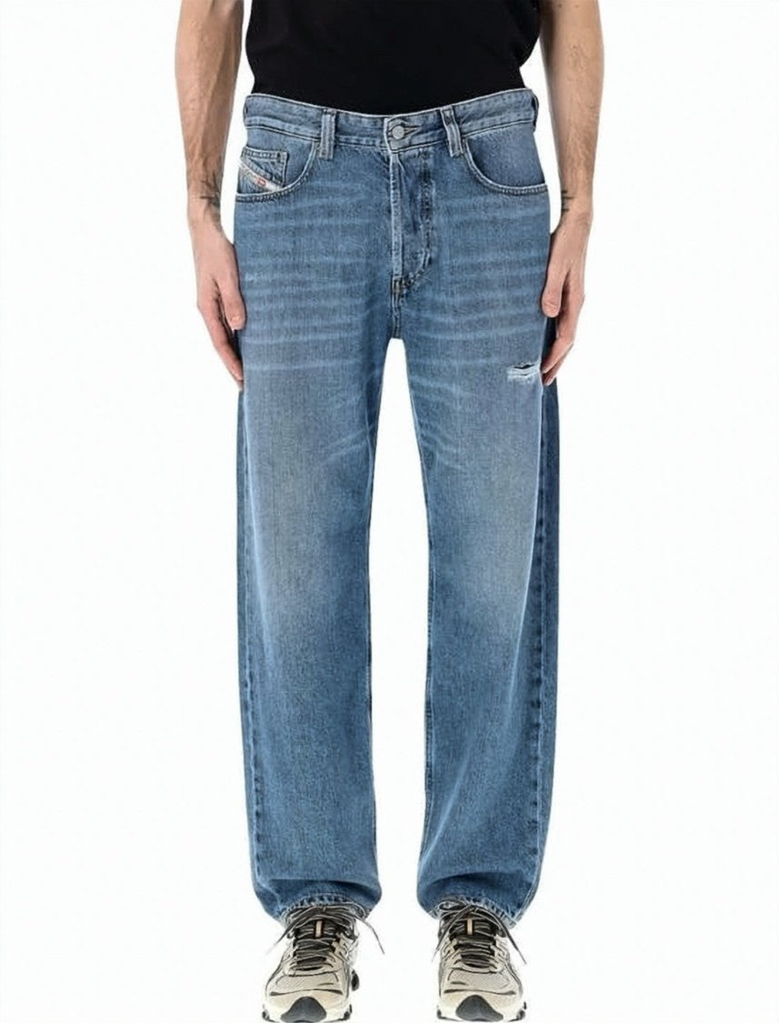 Diesel Relaxed Fit Denim Pants With Subtle Whiskering