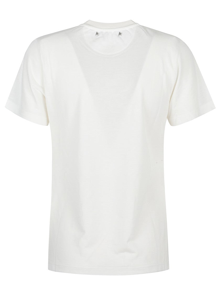 Golden Goose Jersey T-Shirt With Metallic Star Detailing And Iconic Logo