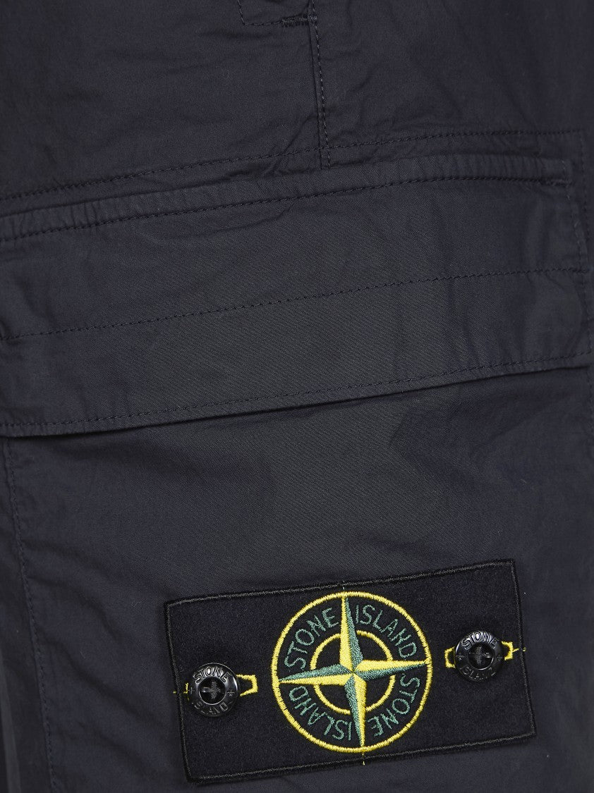 Stone Island Black Lightweight Straight Cut Shorts