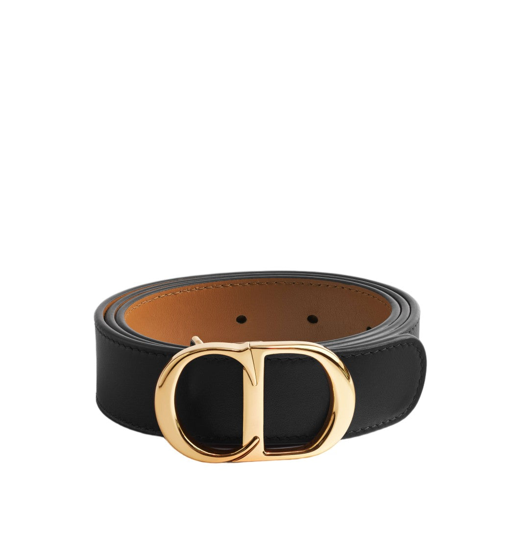 Christian Dior Signature Reversible Leather Buckle Belt