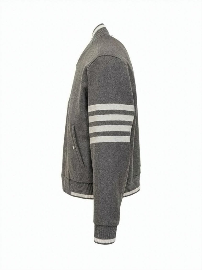 Thom Browne Classic Bomber Jacket With Ribbed Collar And Cuffs