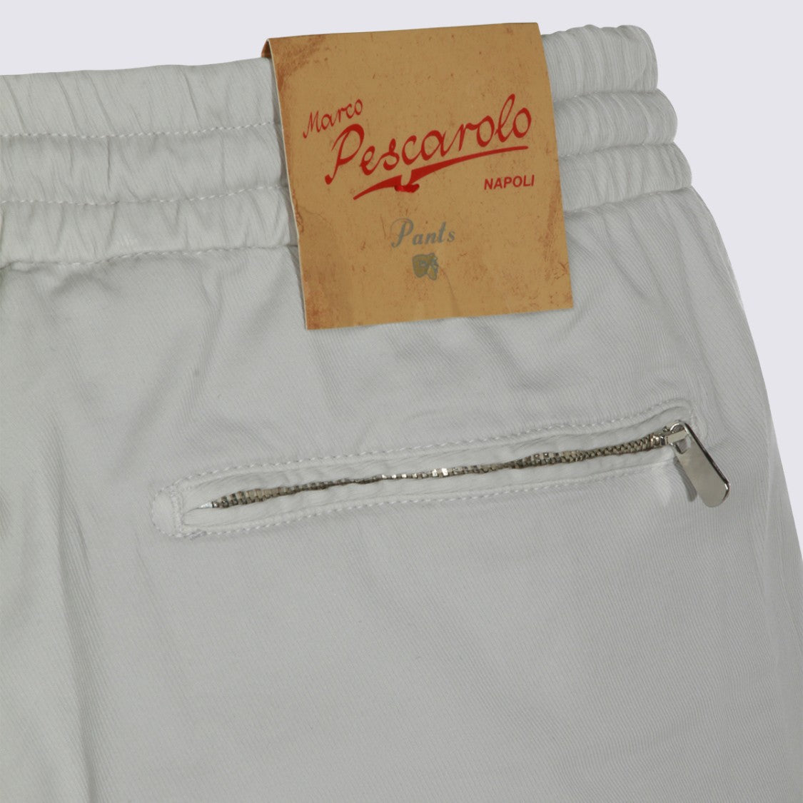 Marco Pescarolo Slim Tapered Trousers With Adjustable Waistband And Decorative Beads